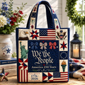 Quilted Tote Bag We The People America 250 Years Gift for Patriots