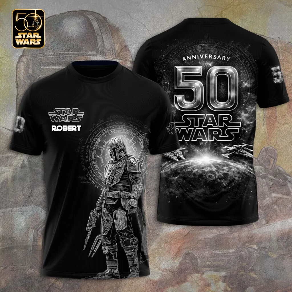 Personalized Star Wars 50th Anniversary AOP Shirt Gift for Movie Fans