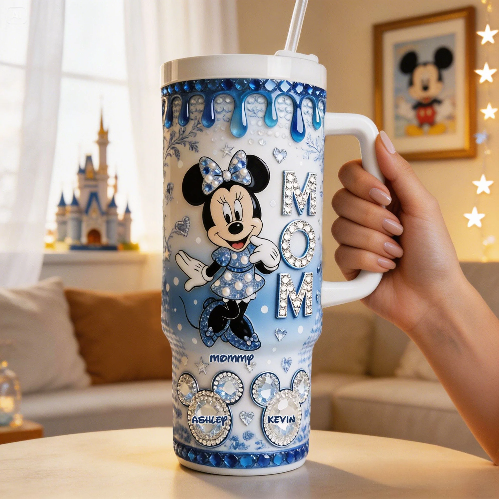 Personalized Minnie Mouse Tumbler for Mom - 40 oz Insulated Drinkware Gift