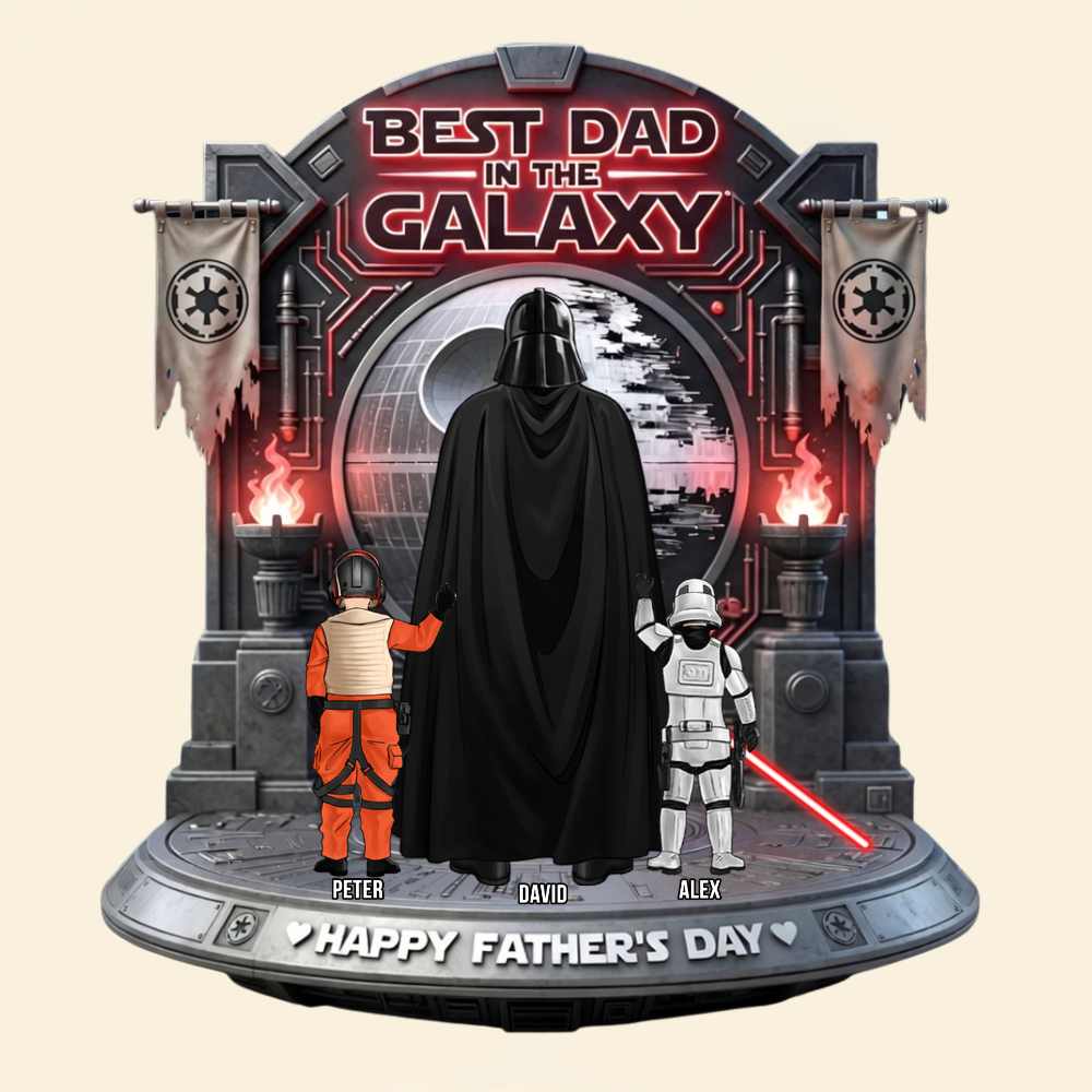 Personalized Acrylic Plaque Best Dad in the Galaxy Gift for Dad