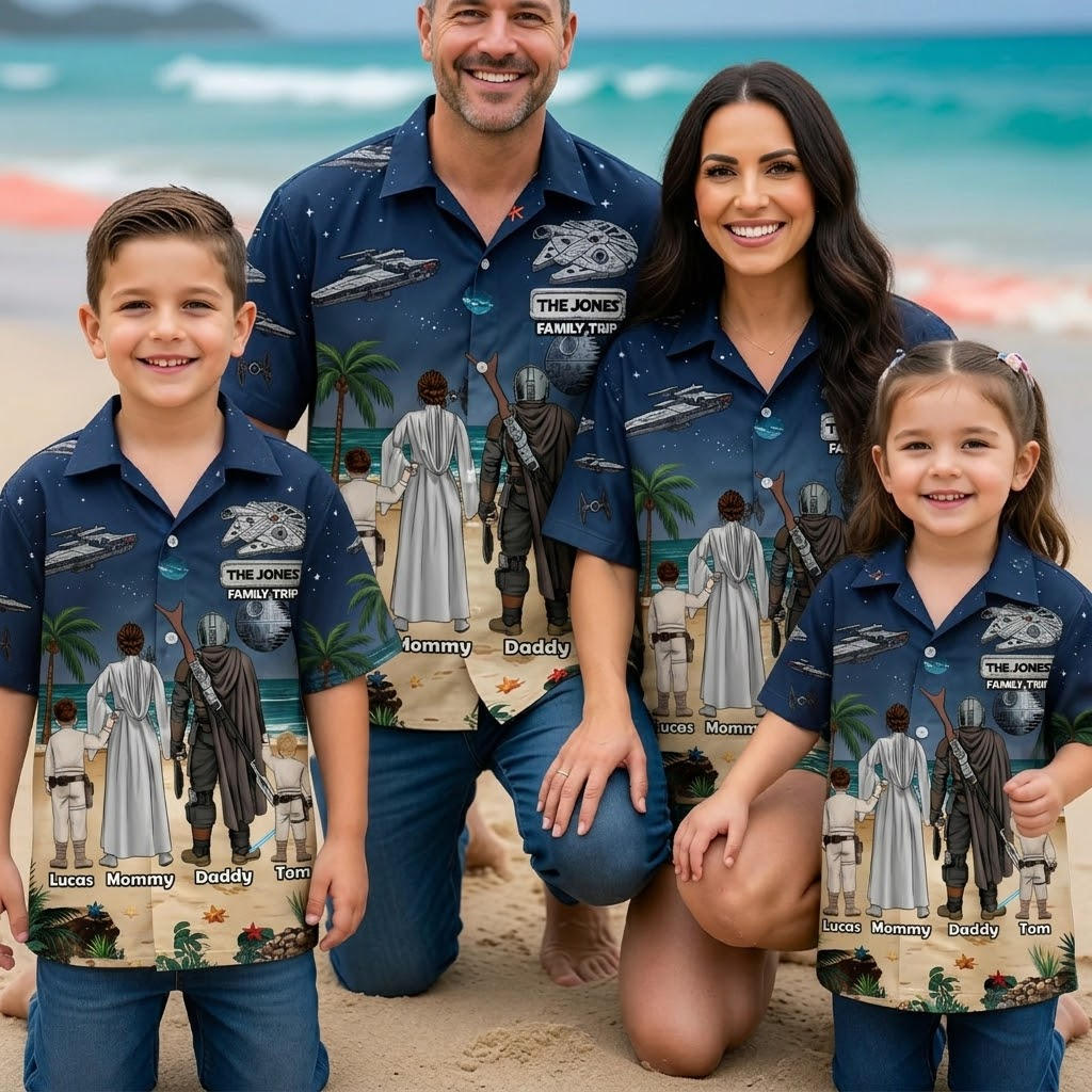Personalized Family Hawaiian Shirt Summer Vacation Gift Hawaiian Shirt GradoCreations