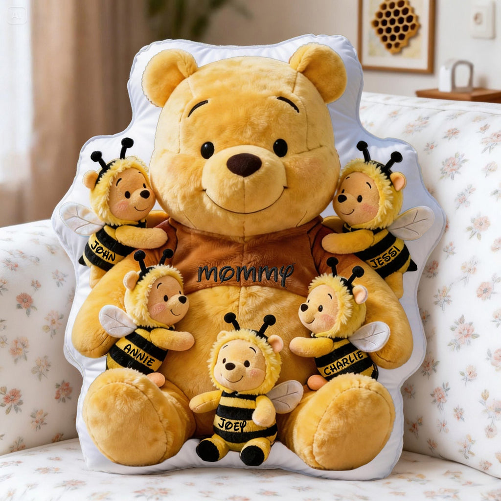 Personalized Honey Bear Pillow Custom Name Gift for Mom