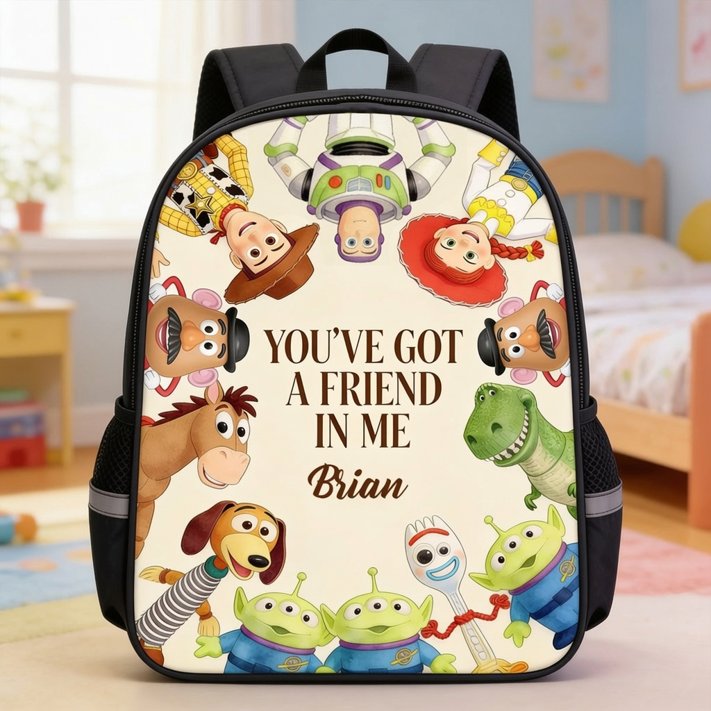 Personalized Cartoon Backpack Lunch Bag Pencil Case Set for Girls