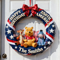 Personalized Honey Bear USA 250th Anniversary Wood Sign Gift for Family