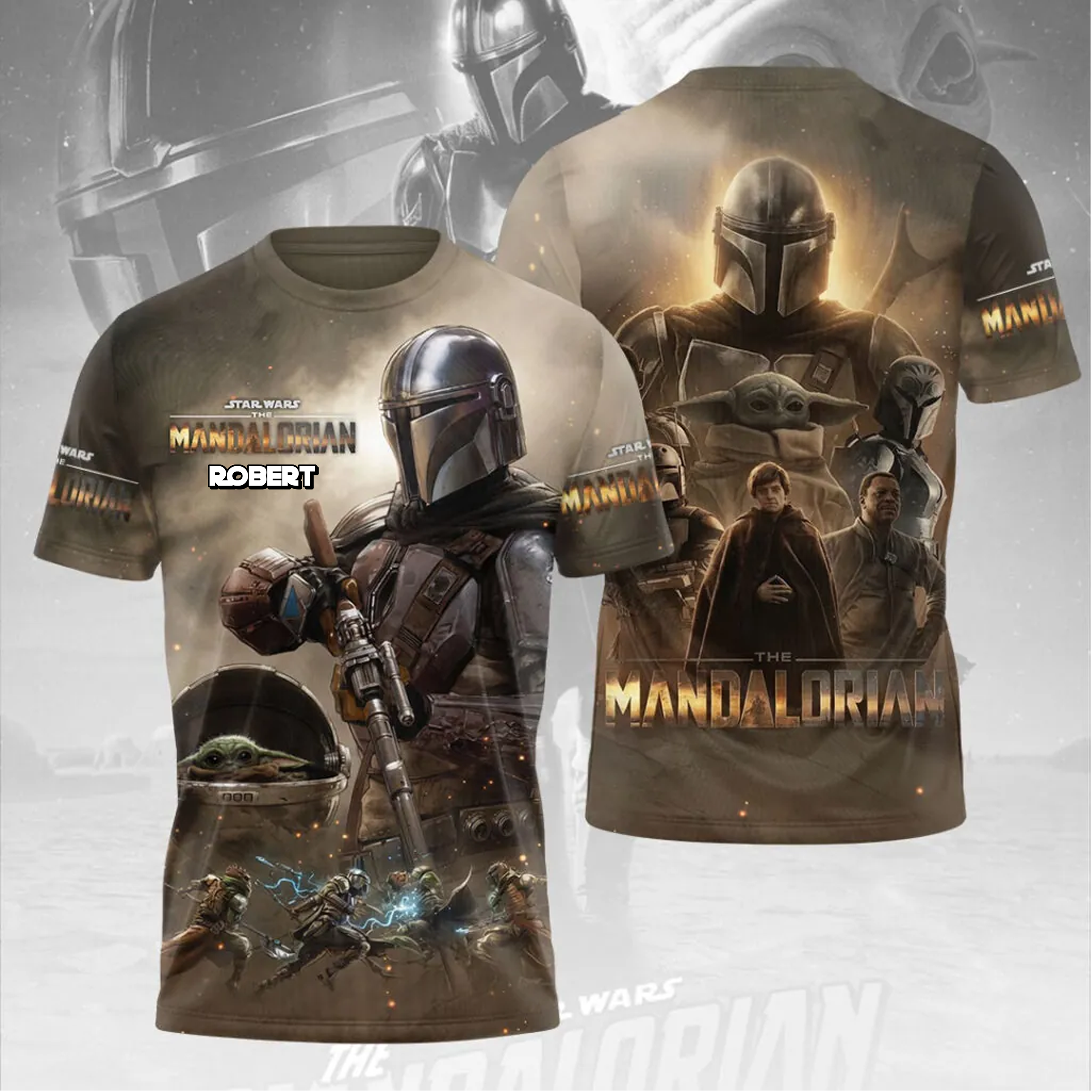 Personalized Star Wars The Mandalorian All Over Print Shirt Gift for Movie Fans