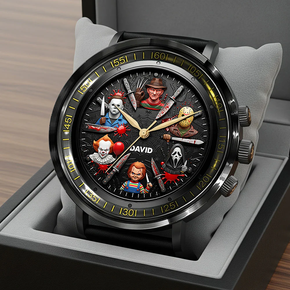 Personalized Horror Character Hand Watch Gift for Him - Halloween Hand Watch GradoCreations