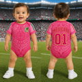 Personalized Pink Aztec Calendar Baby Bodysuit Gift for New Parents