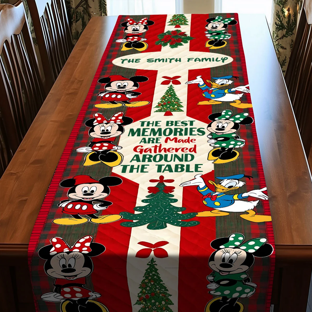 Personalized Christmas Table Runner Custom Name Gift for Family Quilt Table Runner GradoCreations