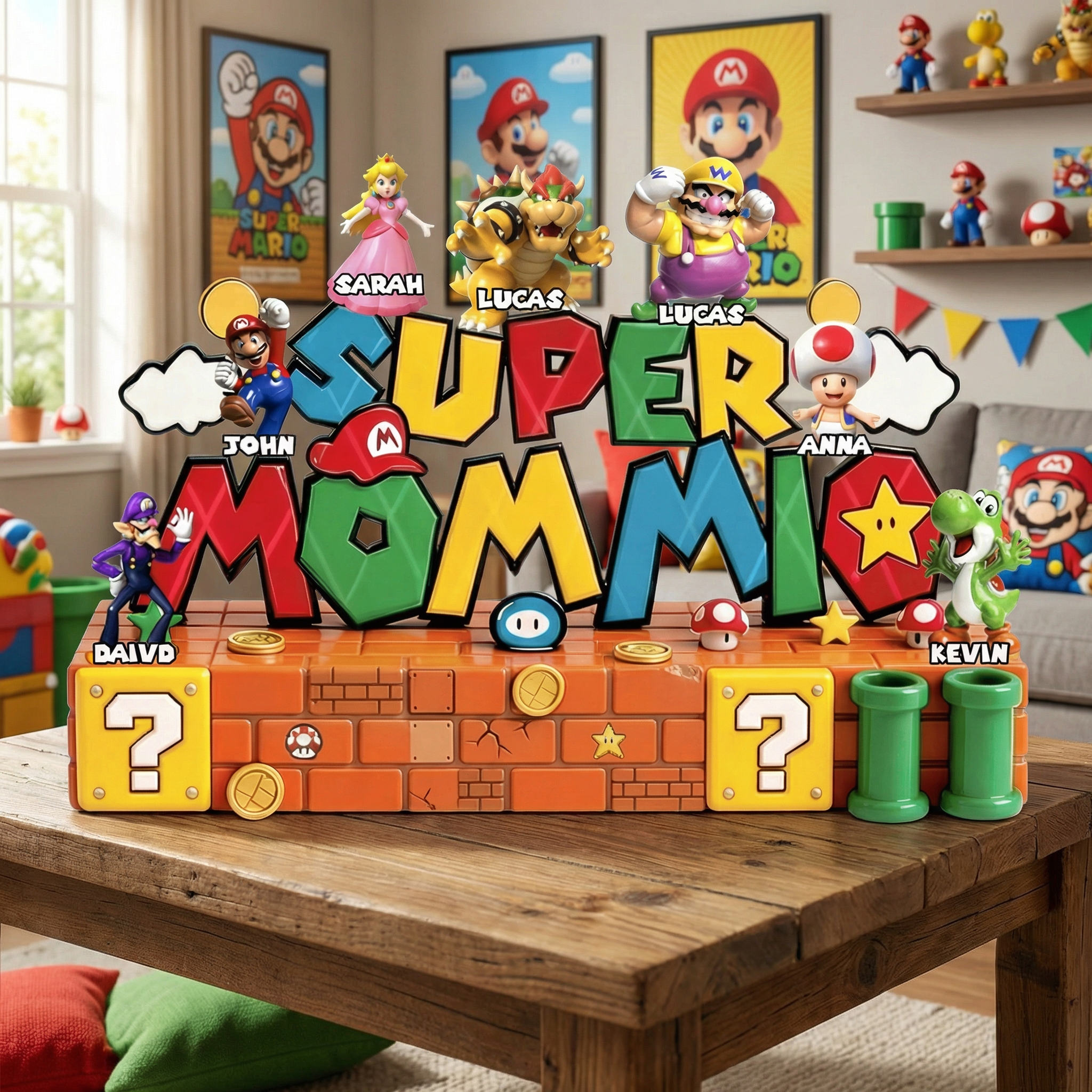 Personalized Super Mom Acrylic Plaque Gift for Mom Gamer Decor