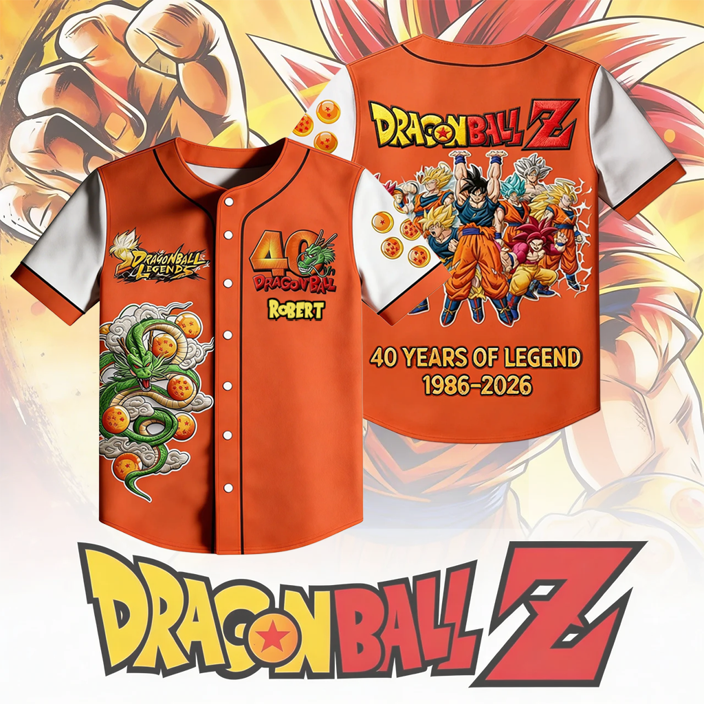 Personalized Dragon Ball Z Baseball Jersey Custom Gift for Movie Fans