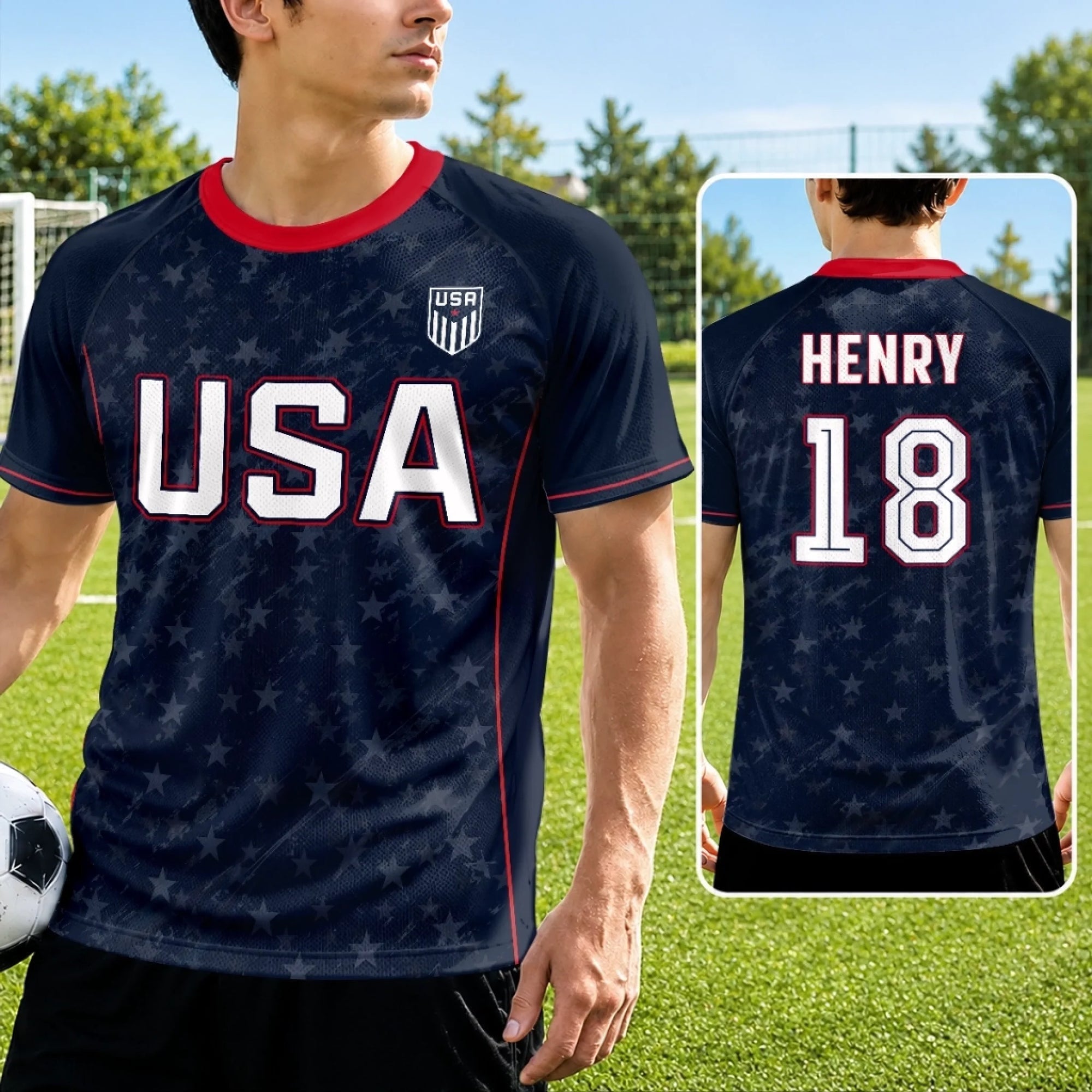 Personalized USA Soccer Jersey Custom Name Gift for Football Lovers