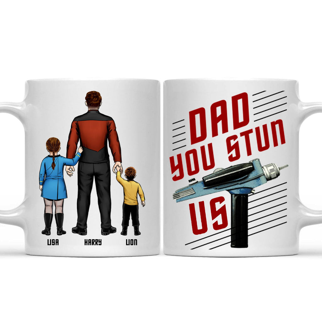 Personalized Ceramic Mug Gift for Dad Cartoon Family Design