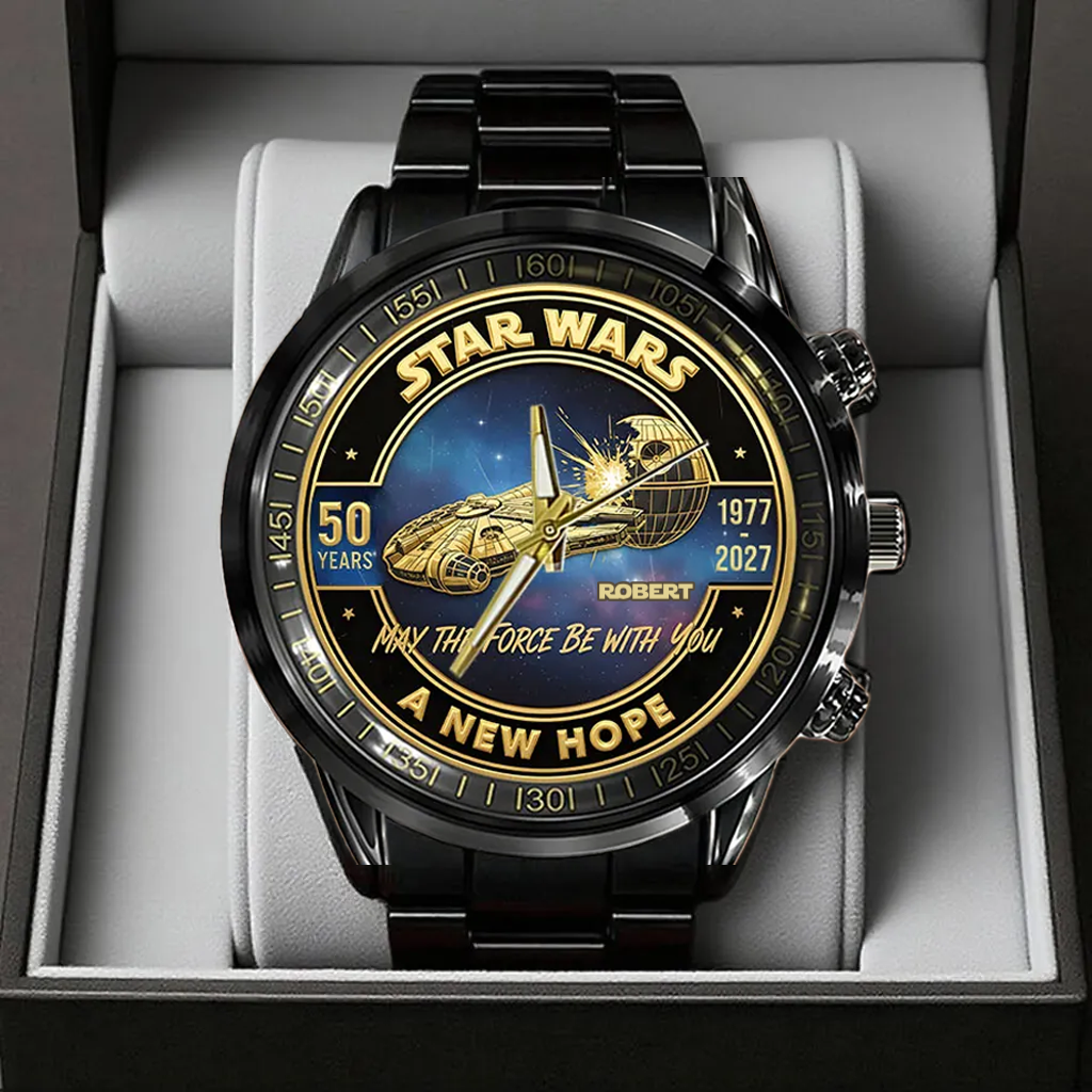 Personalized Star Wars 50th Anniversary Hand Watch Gift for Movie Fans