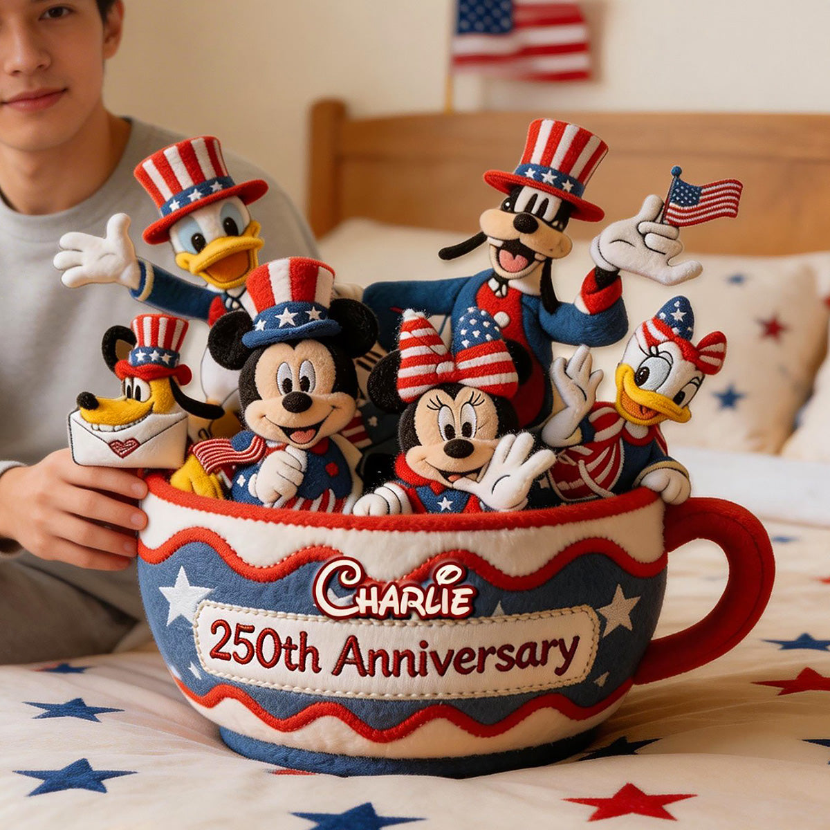 Personalized Custom Shaped Pillow 250th Anniversary Gift for Family