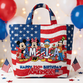 Personalized Quilted Tote Bag for Independence Day Gift - Magical Mouse Design