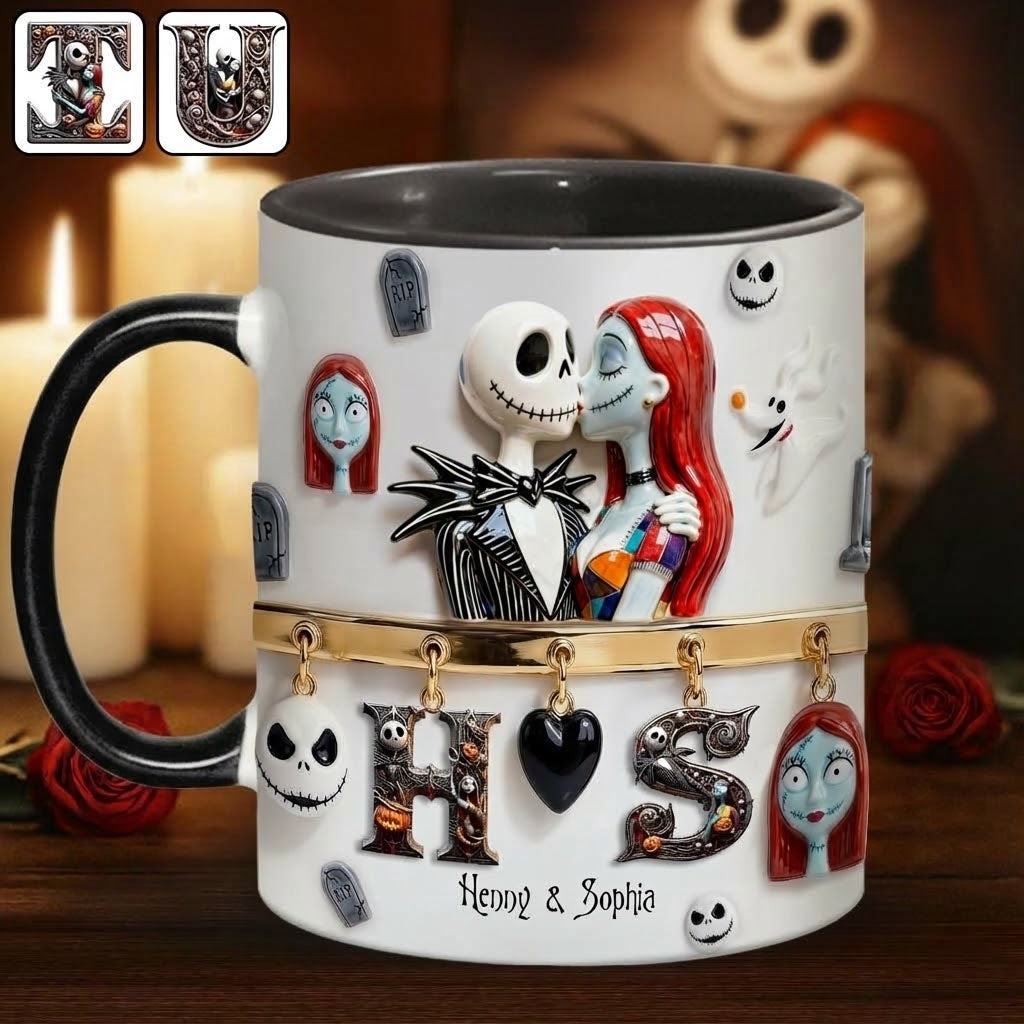 Personalized Spooky Accent Mug for Couples Halloween Gift