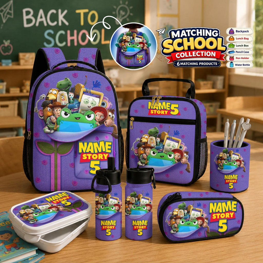 Personalized Toy Story Backpack Lunch Bag Pencil Case Set for Kids