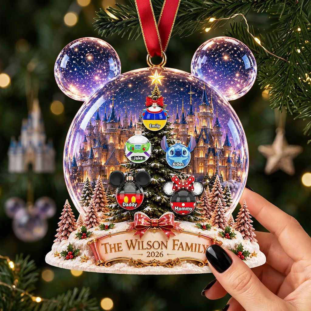 Personalized Acrylic Christmas Ornament Custom Family Name Gift Ornament GradoCreations