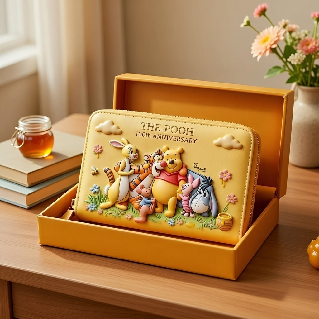 Personalized Leather Long Wallet with Disney Characters - Gift for Movie Fans