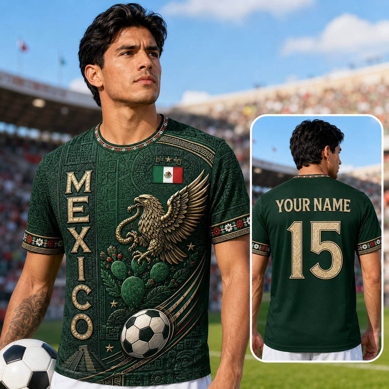 Personalized Mexico Soccer Jersey Custom Name Gift for Football Fans