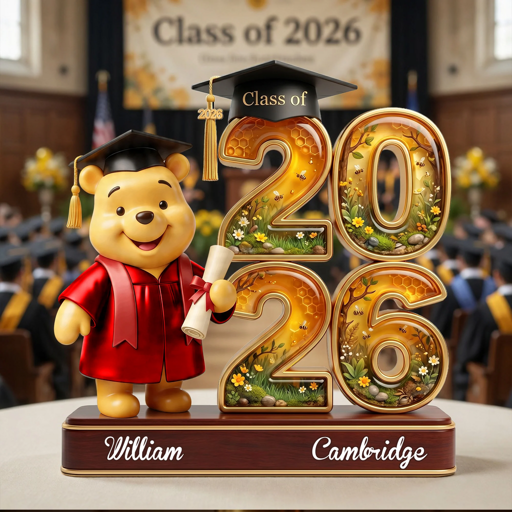 Personalized Graduation Acrylic Plaque Honey Bear Gift Idea