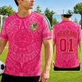 Personalized Aztec Calendar Pink Soccer Jersey Gift for Football Lovers