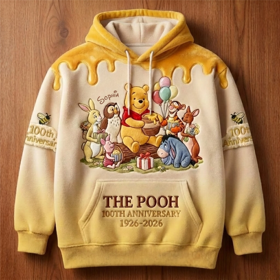 Personalized 100th Anniversary Pooh AOP Shirt Gift for Fans