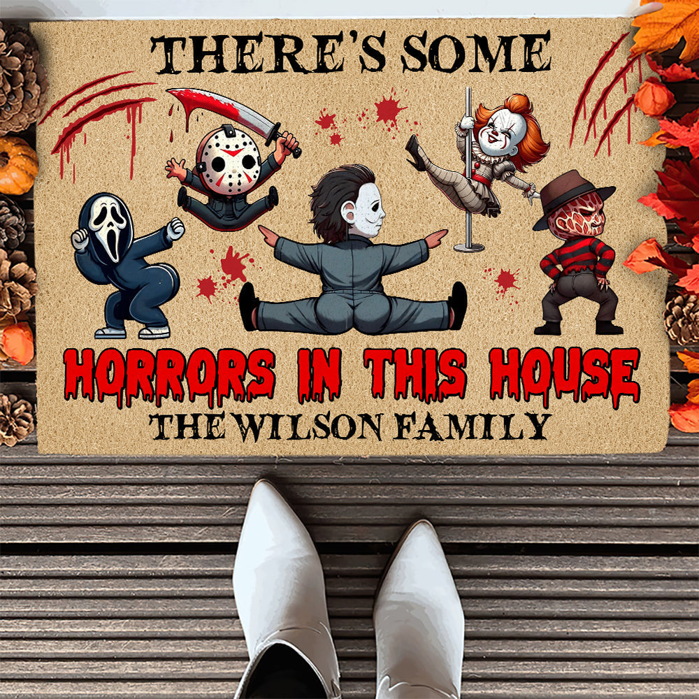 Personalized Halloween Doormat Custom Family Name Spooky Decor Door Mat GradoCreations