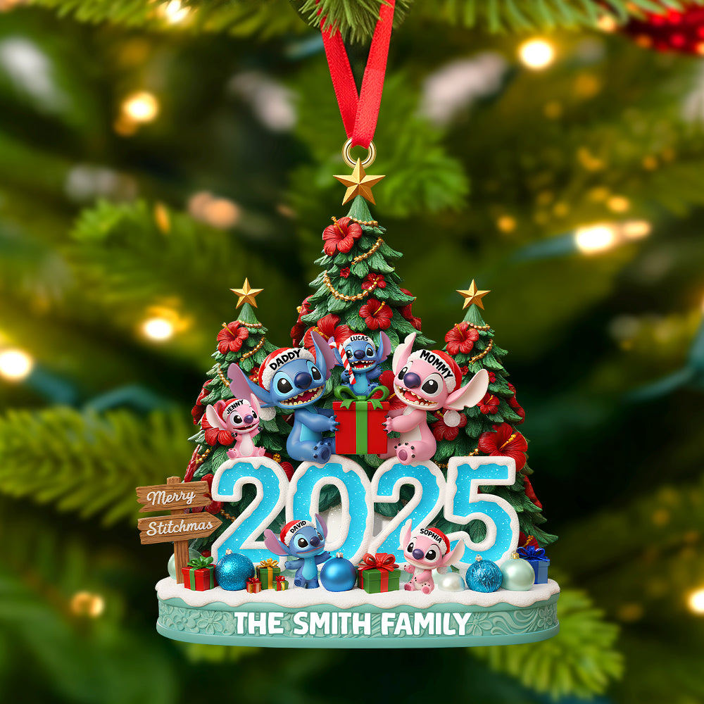 Personalized Acrylic Family Ornament 2025 Custom Name Gift Ornament GradoCreations