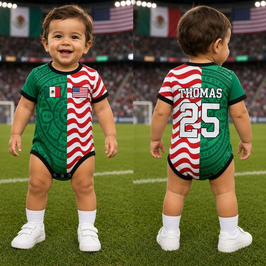 Personalized Baby Soccer Jersey Bodysuit Custom Name Gift for New Parents