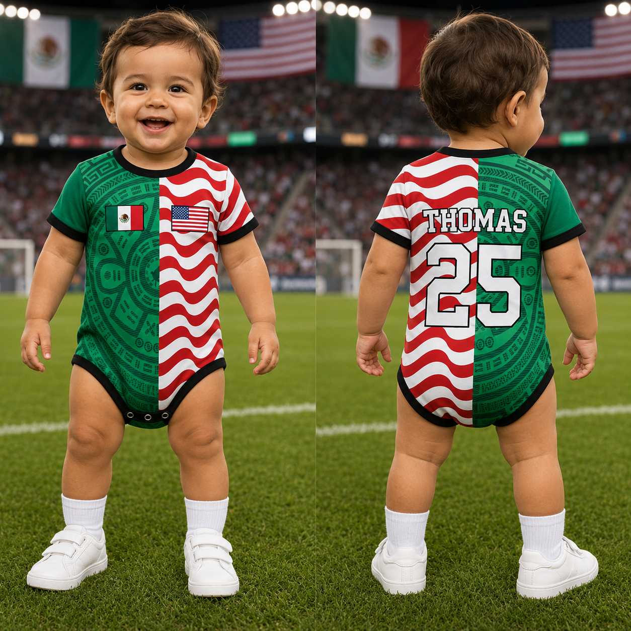 Personalized Baby Soccer Jersey Bodysuit Custom Name Gift for New Parents