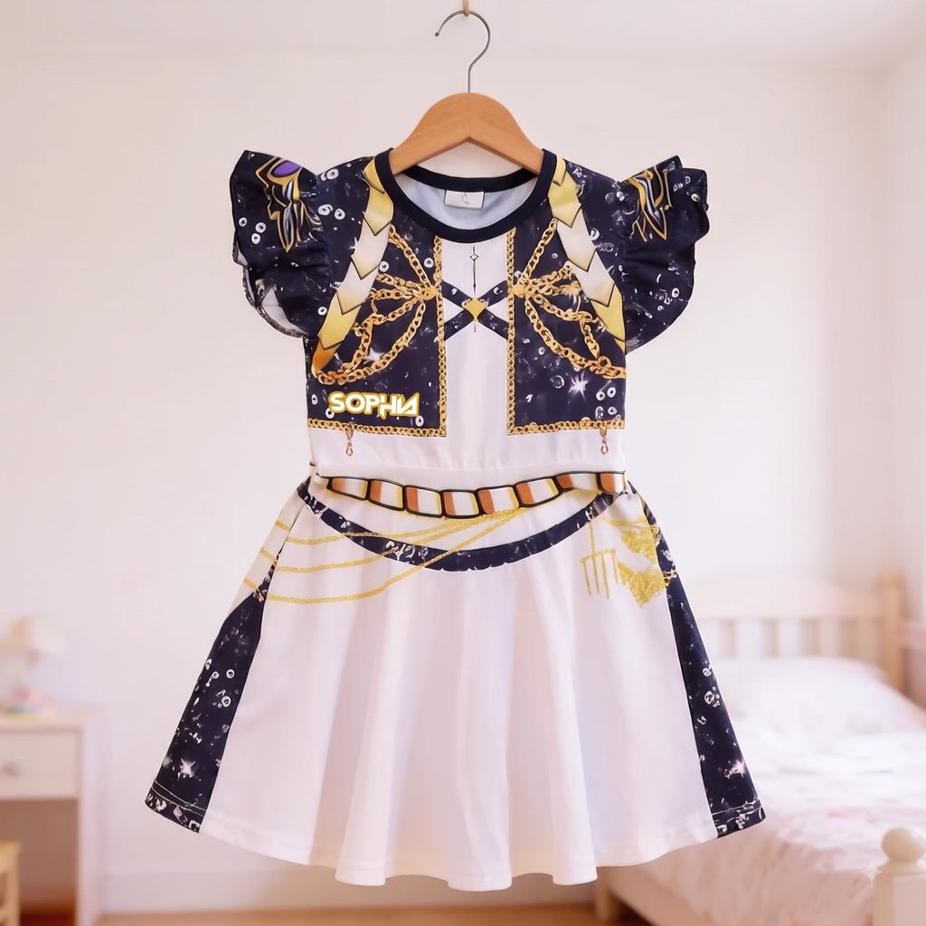 Personalized Fantasy Girl Kid Dress Custom Name Gift for Daughter Kid Dress GradoCreations