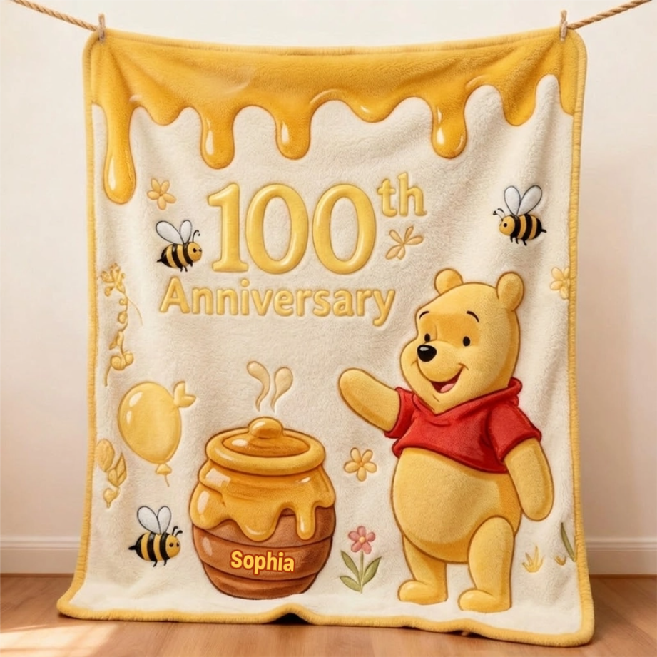 Personalized 100th Anniversary Blanket Gift for Kids - Soft Fleece or Sherpa
