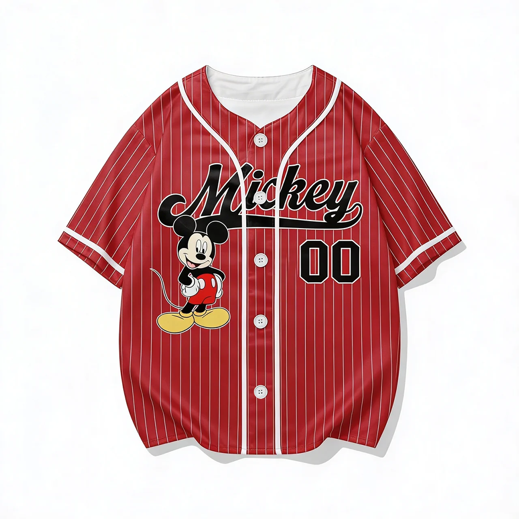 Personalized Mickey Mouse Baseball Jersey Custom Name Gift for Movie Fans