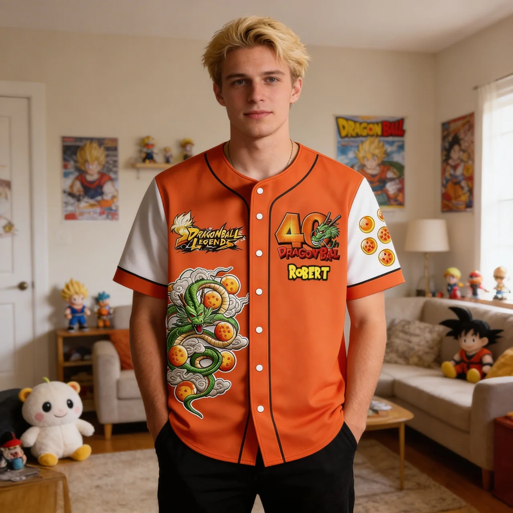 Personalized Dragon Ball Z Baseball Jersey Custom Gift for Movie Fans
