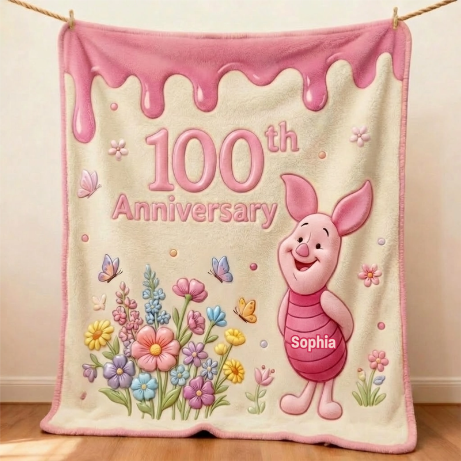 Personalized 100th Anniversary Blanket Gift for Kids - Soft Fleece or Sherpa
