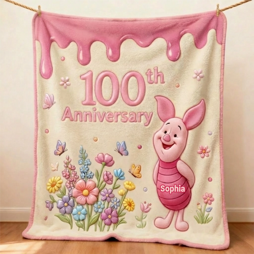 Personalized 100th Anniversary Blanket Gift for Kids - Soft Fleece or Sherpa