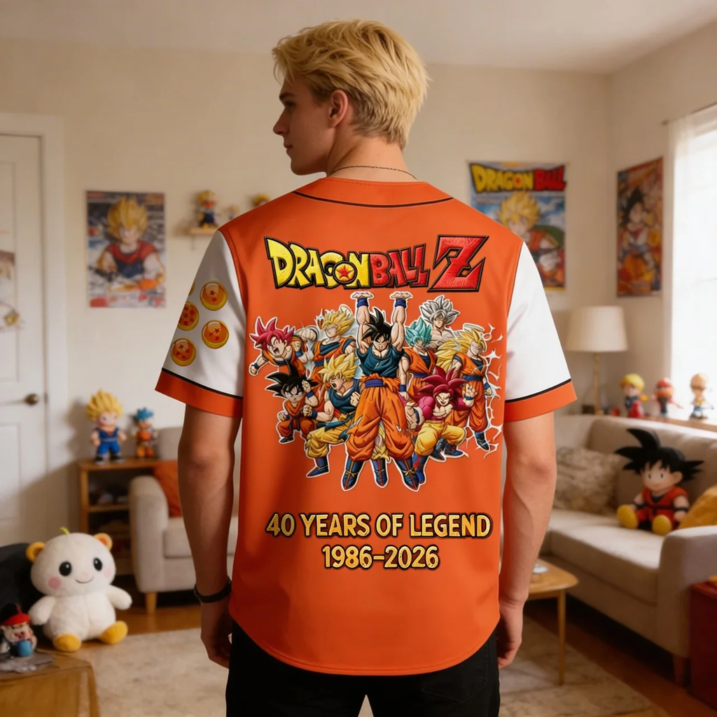 Personalized Dragon Ball Z Baseball Jersey Custom Gift for Movie Fans