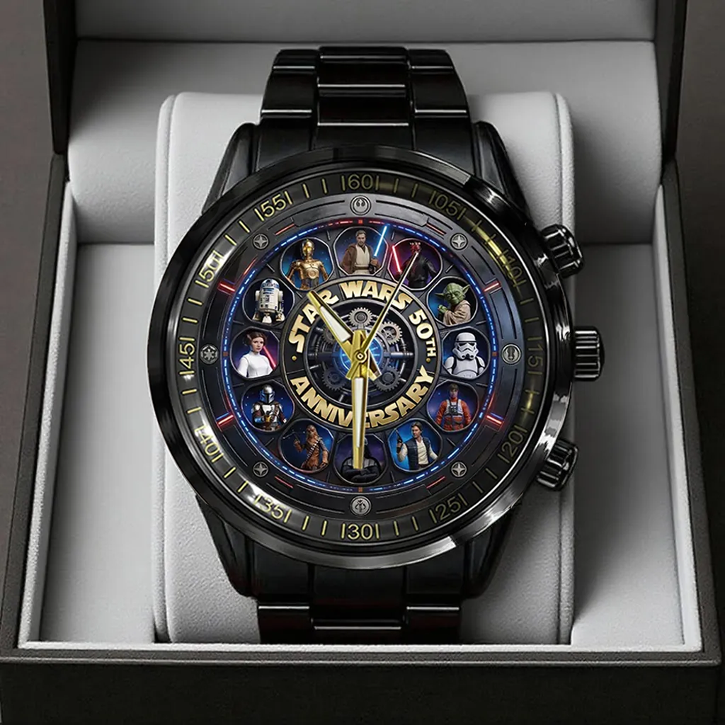 Personalized Star Wars 50th Anniversary Hand Watch Gift for Movie Fans