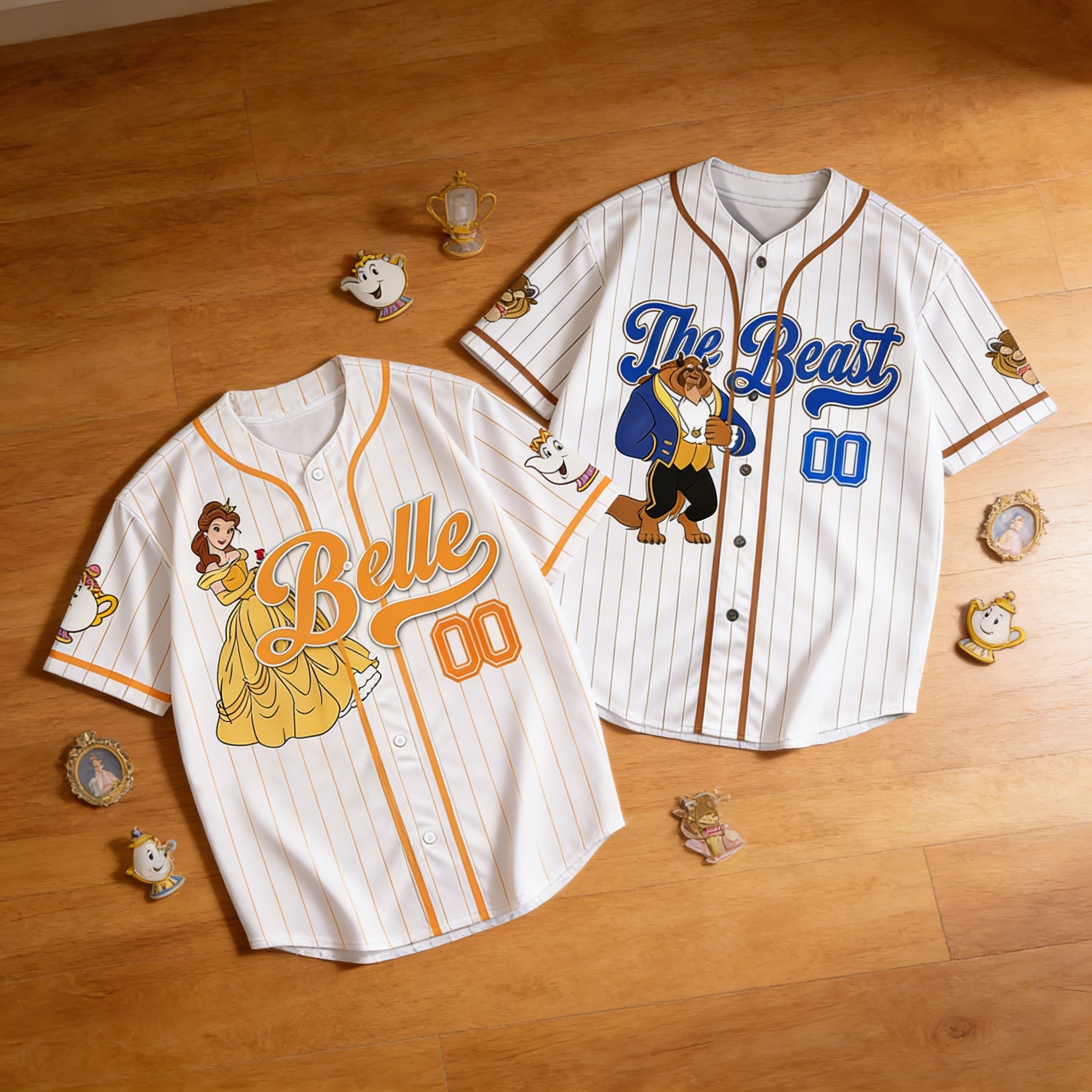 Personalized Baseball Jersey Belle and Beast Gift for Couples Baseball Jersey GradoCreations