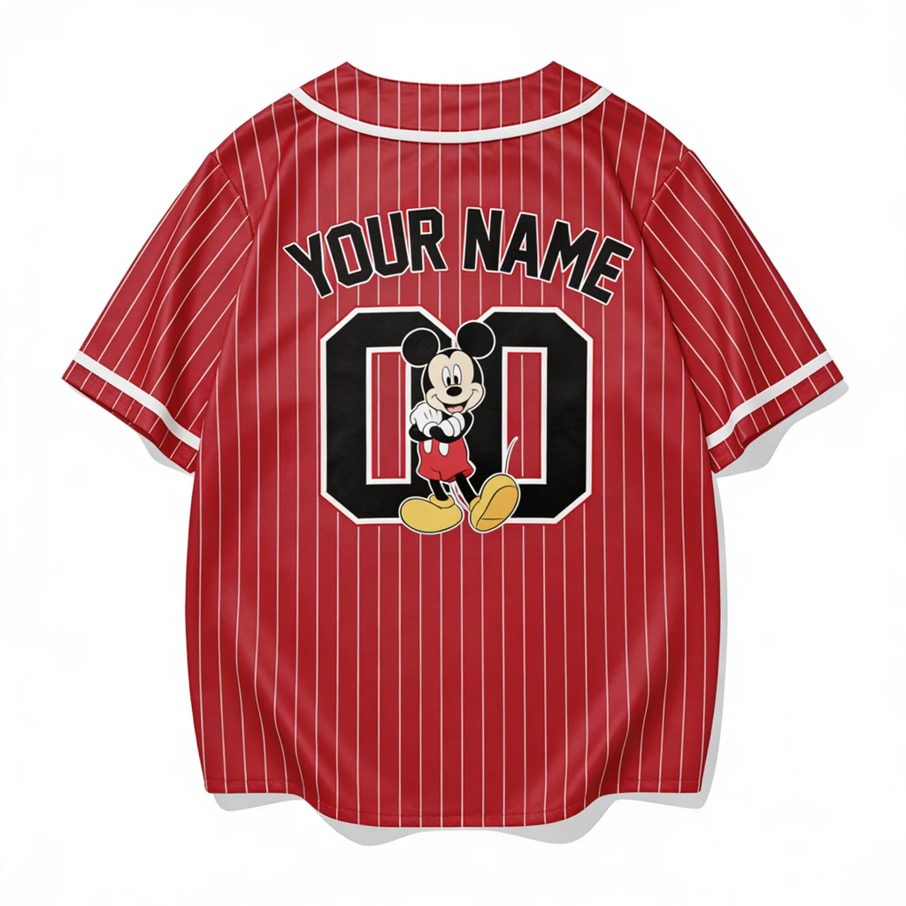 Personalized Mickey Mouse Baseball Jersey Custom Name Gift for Movie Fans