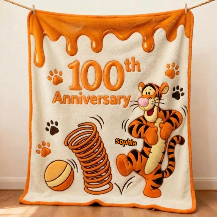 Personalized 100th Anniversary Blanket Gift for Kids - Soft Fleece or Sherpa