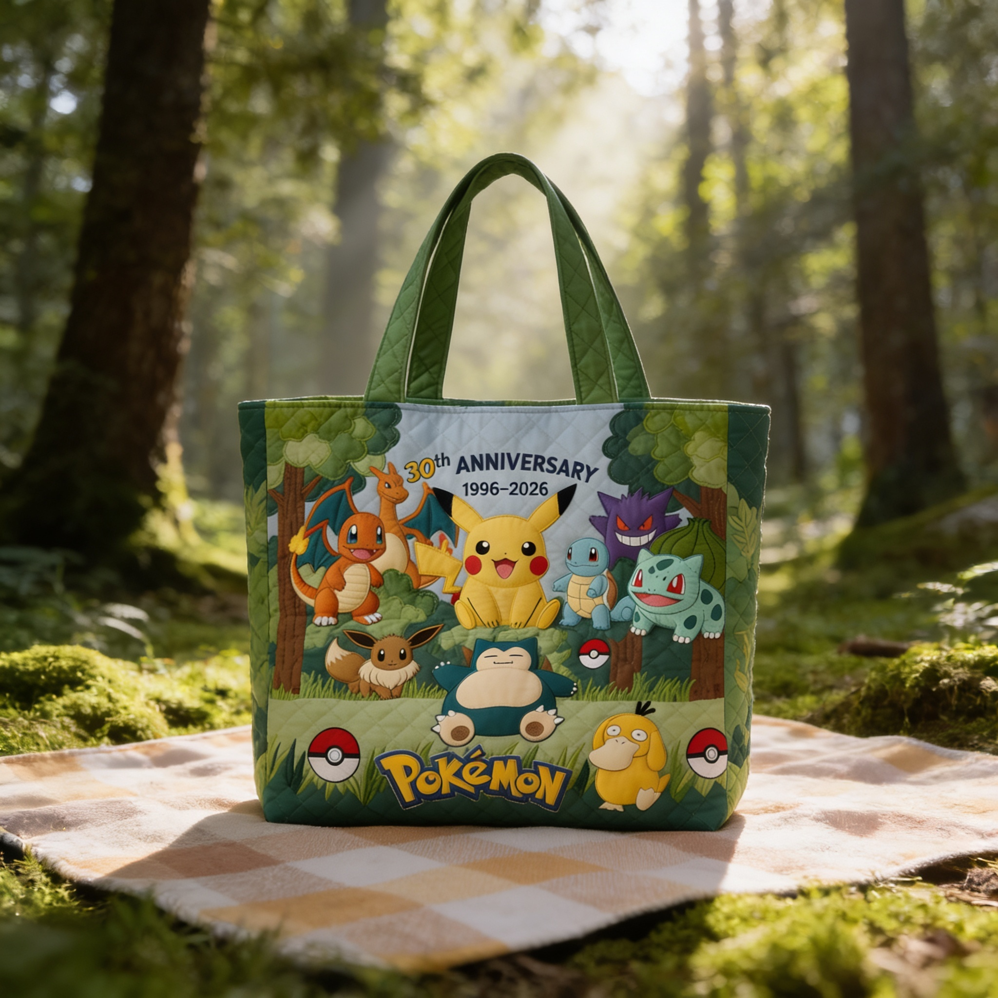 Personalized Quilted Tote Bag with Cute Monsterz Design - 30th Anniversary Gift for Movie Fans