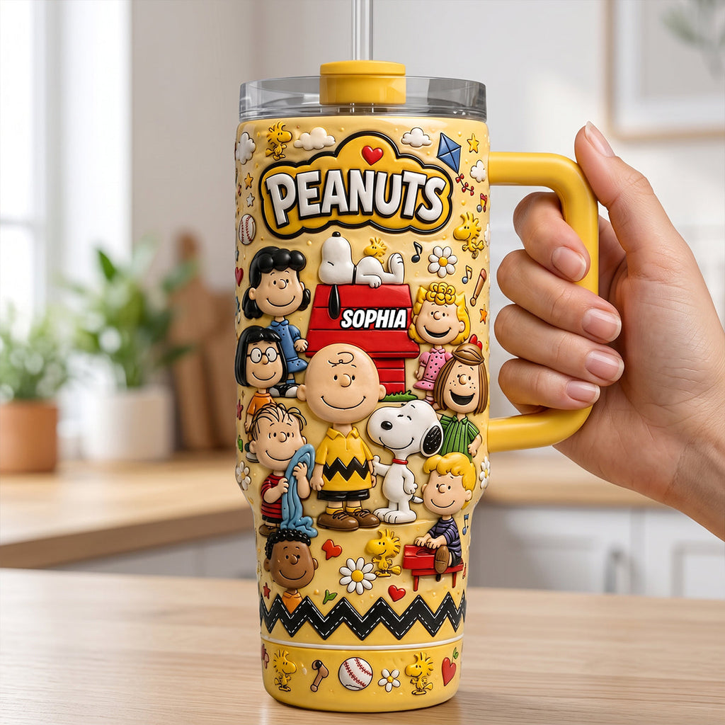 Personalized Peanuts 40oz Tumbler with Handle - Unique Gift Tumbler GradoCreations