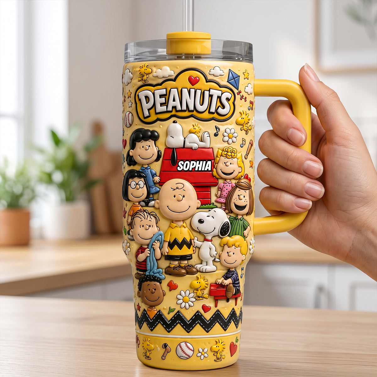 Personalized Peanuts 40oz Tumbler with Handle - Unique Gift Tumbler GradoCreations