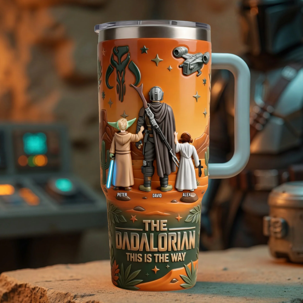 Personalized Dadalorian Tumbler Custom Drinkware Gift for Dad
