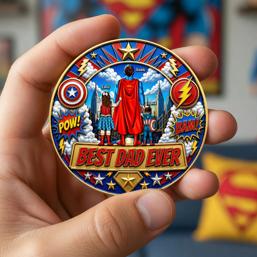 Personalized Best Dad Ever Commemorative Coin Gift for Dad