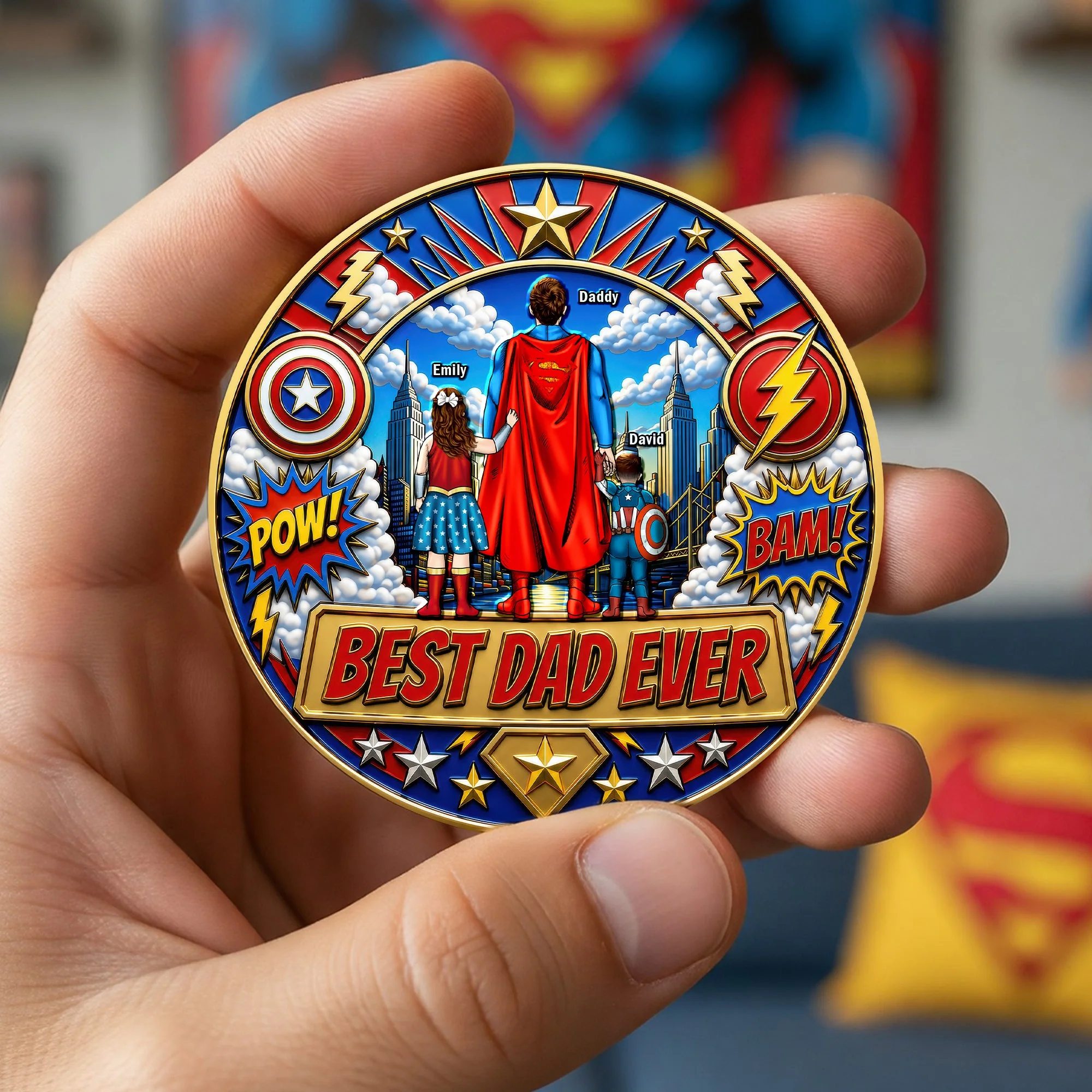 Personalized Best Dad Ever Commemorative Coin Gift for Dad