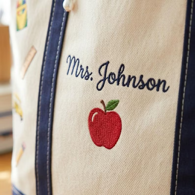 Personalized Teacher Tote Bag Back to School Gift for Educators