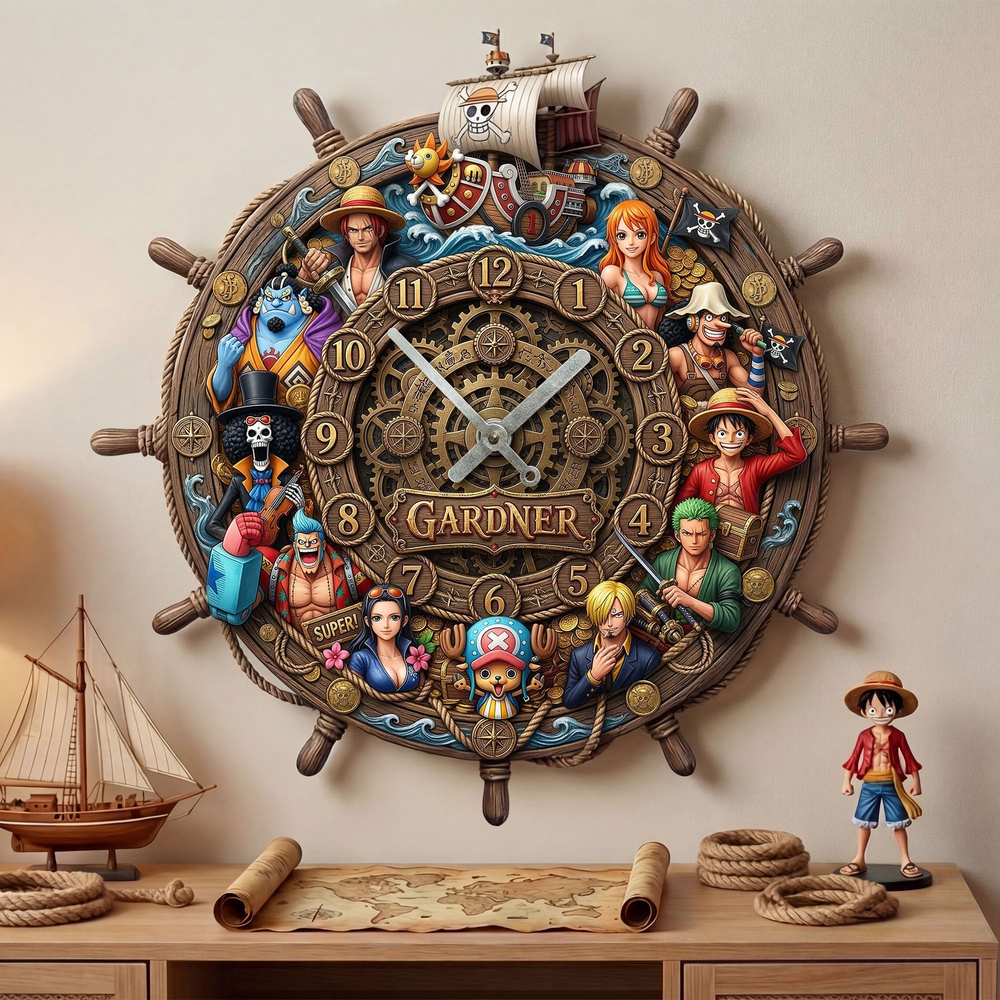 Personalized Acrylic Wall Hanging Clock for Movie Fans, Family Gift Wall Hanging Clock GradoCreations